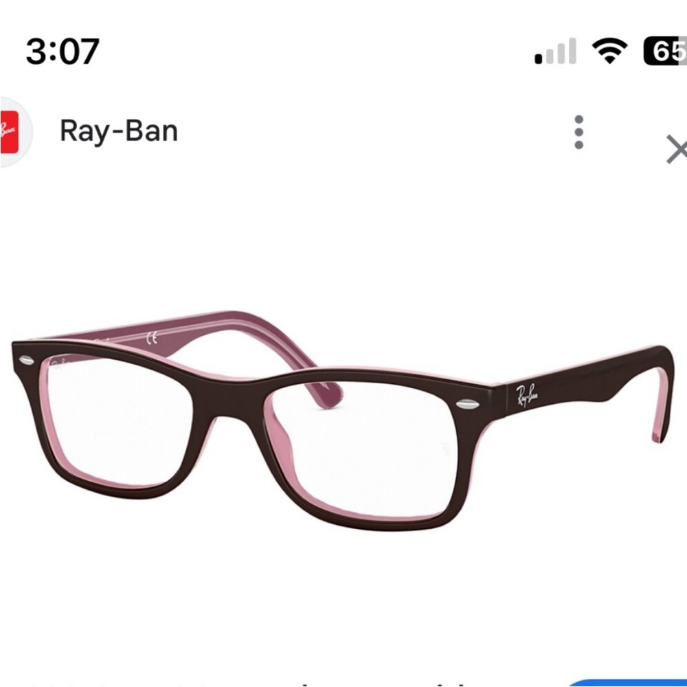 Ray-Ban Frames Polished Brown On Pink Model RB5228